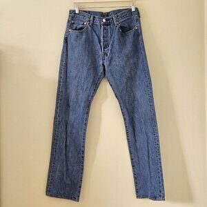 Levi's Jeans Mens 34 x 34 / 32 Blue 501 Straight Leg Cotton Denim Western Cowboy